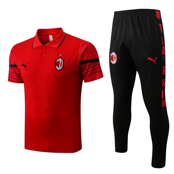 Polo AC Milan Conjunto Completo 2022 2023 Rojo
